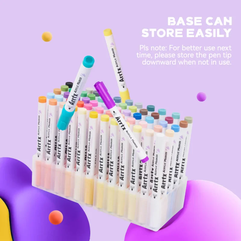 ⁦Arrtx 60 Anime Colors Acrylic Marker Brush Tip⁩ - الصورة ⁦2⁩