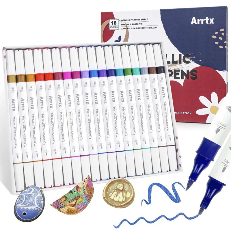 ⁦Arrtx Metallic 18 Acrylic Markers⁩ - الصورة ⁦1⁩